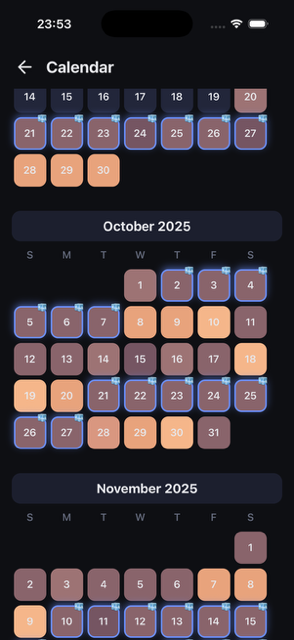 Heatmap Calendar Screen